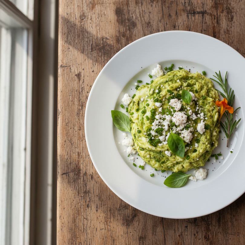 Pesto Scrambled Eggs with Feta