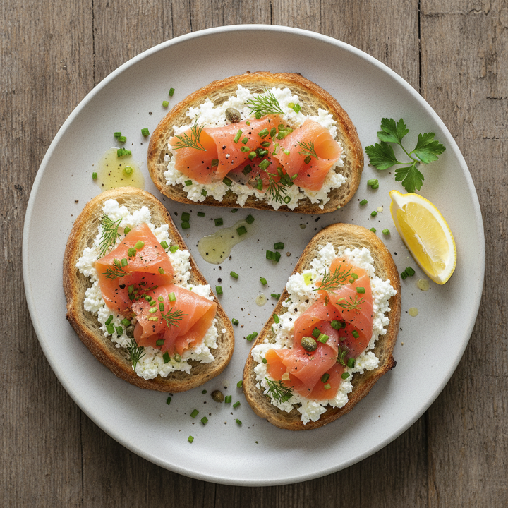 Smoked Salmon & Cottage Cheese Toast
