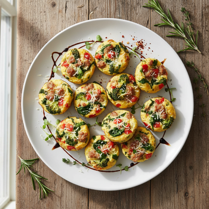 Turkey Sausage & Veggie Egg Bites