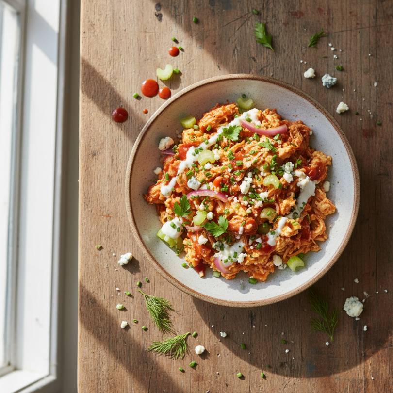 Buffalo Chicken Breakfast Scramble