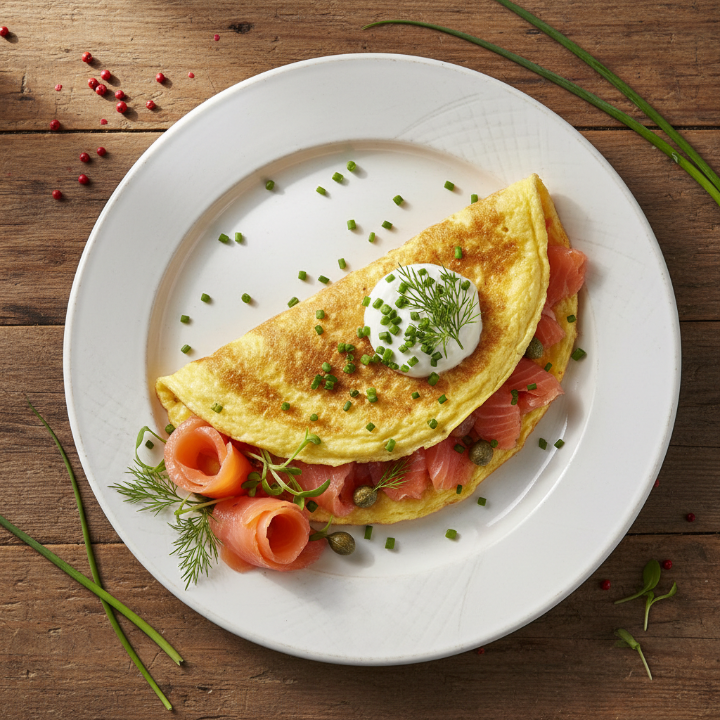 Smoked Salmon & Chive Omelet