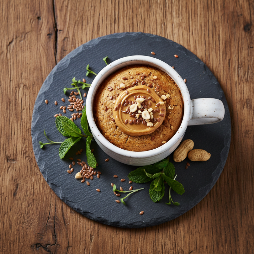 Peanut Butter & Flax Seed Mug Cake