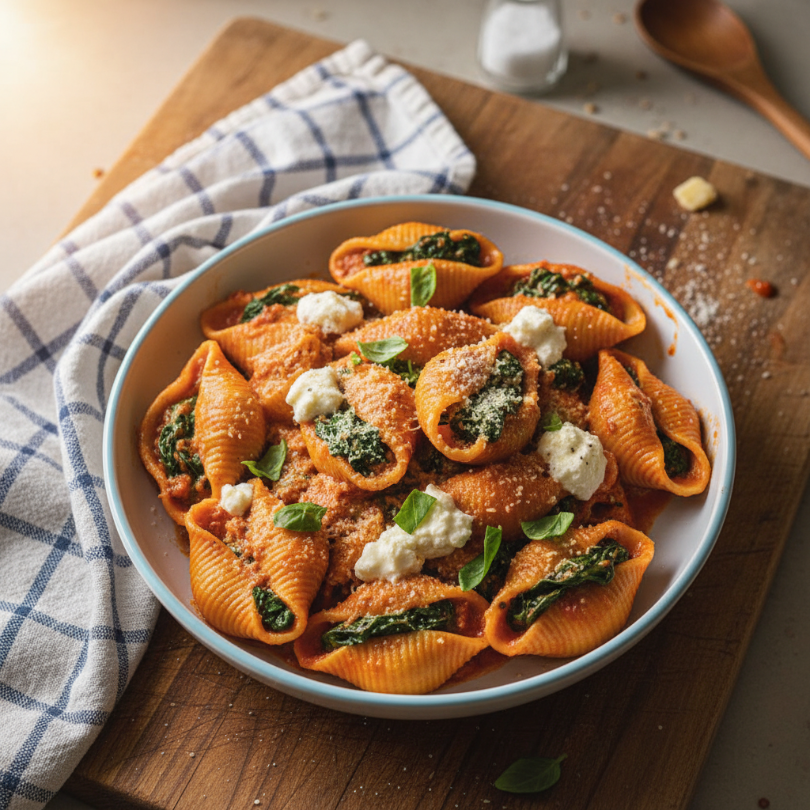 Spinach and Ricotta Stuffed Shells