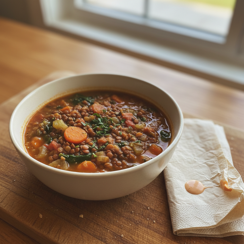 Slow Cooker Lentil & Vegetable Soup