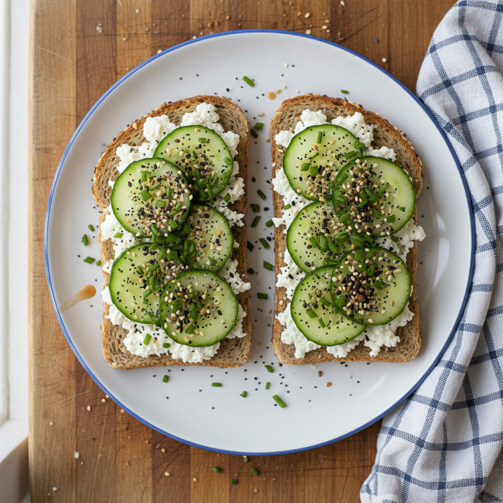 Everything Bagel Cottage Cheese Toast