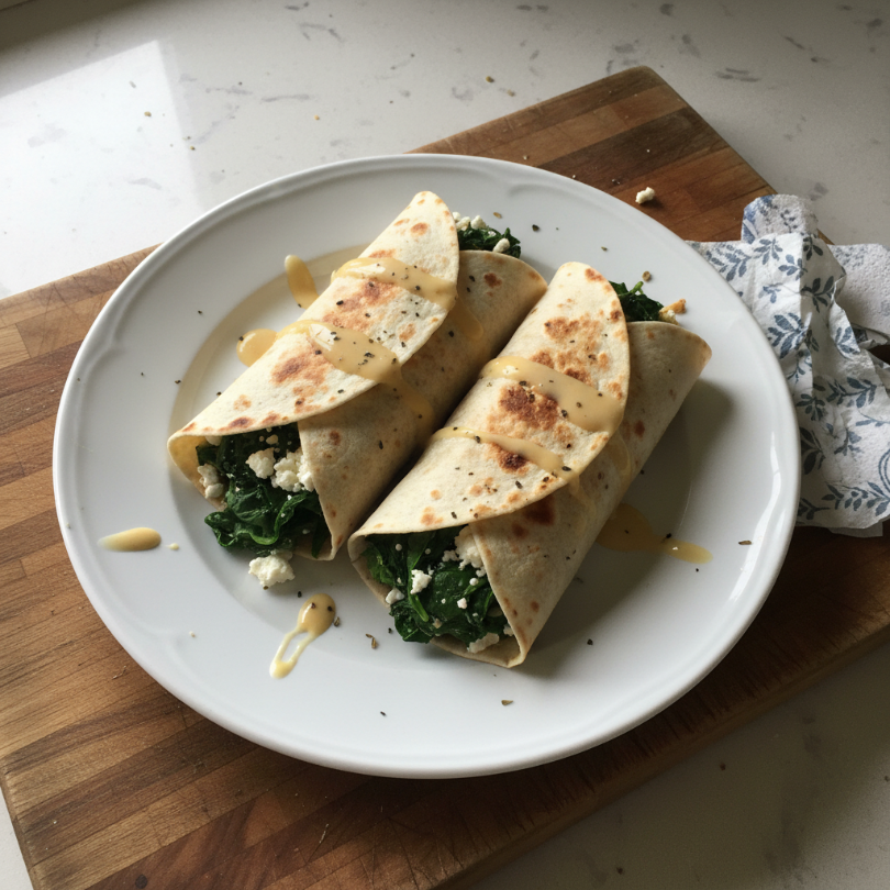 Spinach and Feta Breakfast Burritos