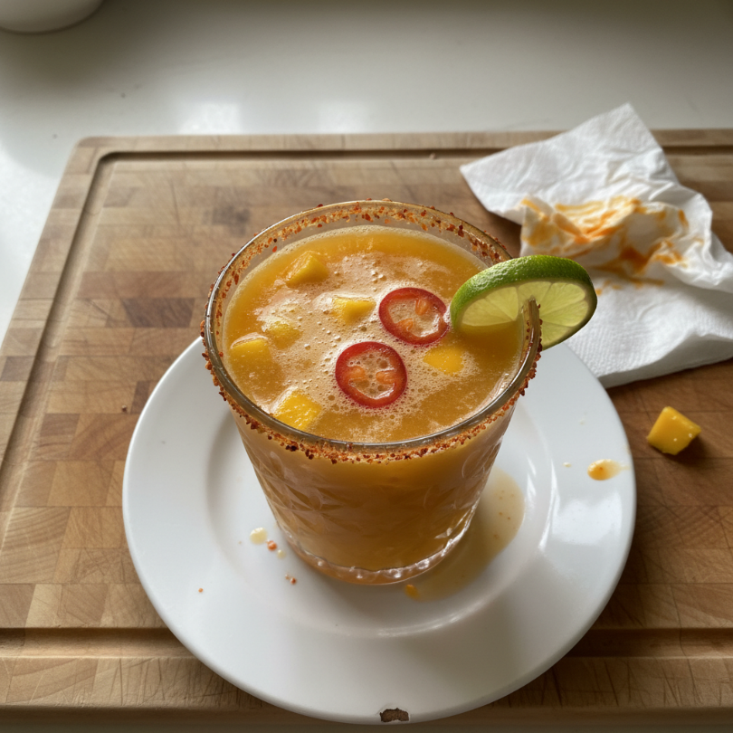 Spicy Mango Michelada Mocktail