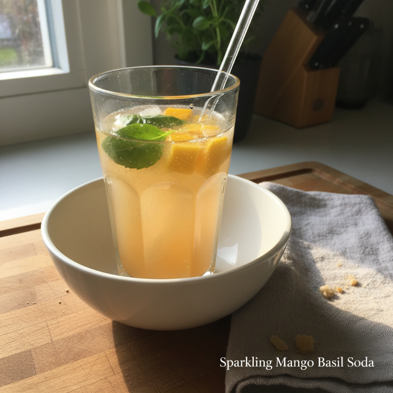 Sparkling Mango Basil Soda