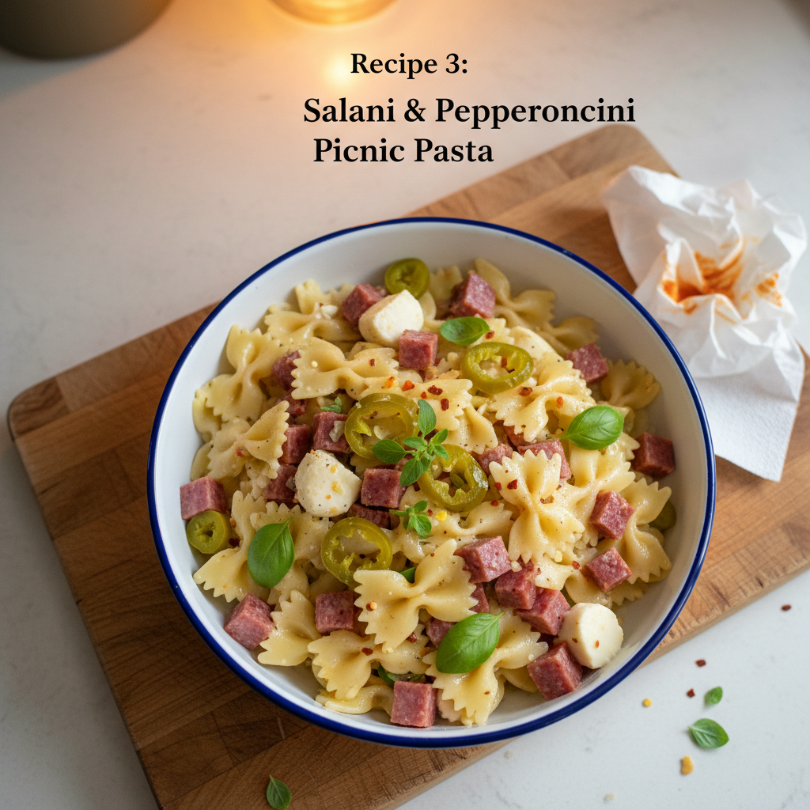 Salami & Pepperoncini Picnic Pasta