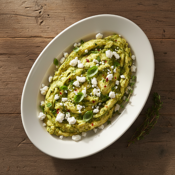 Pesto Scrambled Eggs with Feta