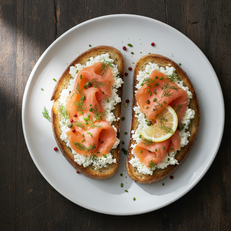 Smoked Salmon and Cottage Cheese Toast