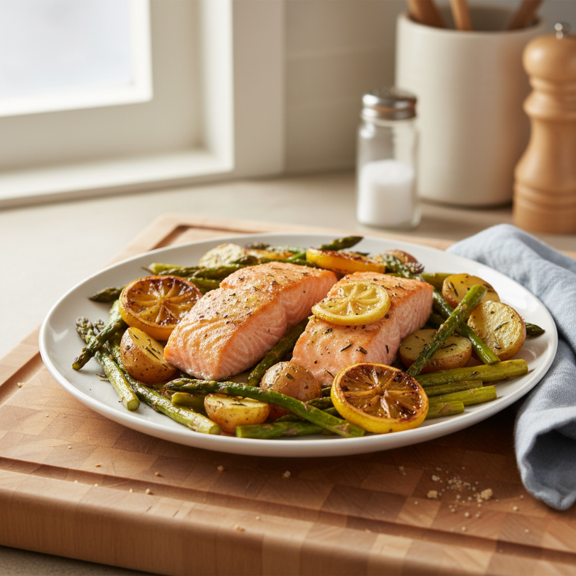 One-Pan Lemon Salmon and Asparagus
