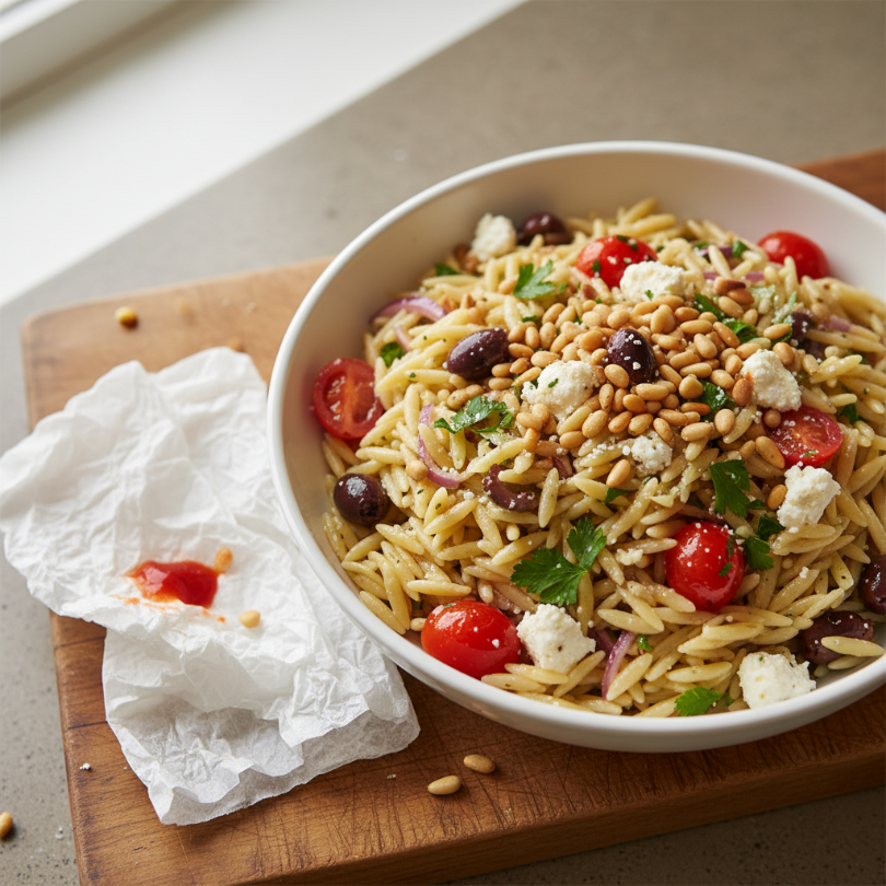 Mediterranean Orzo with Toasted Pine Nuts