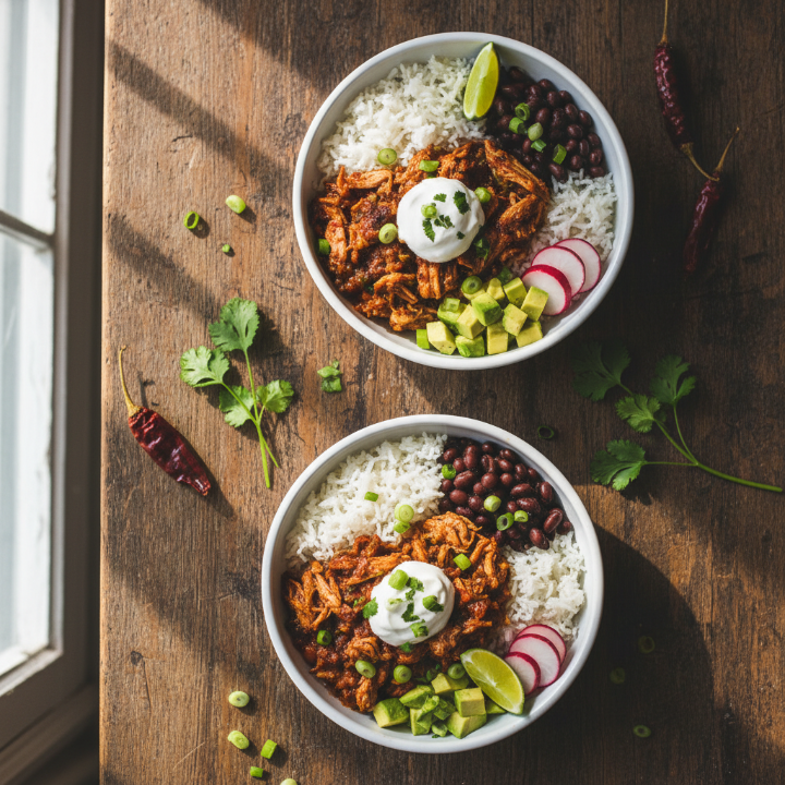 Slow Cooker Salsa Chicken Bowls