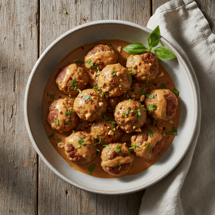 Creamy Peanut Turkey Meatballs