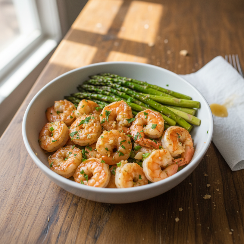 Garlic Butter Shrimp and Asparagus