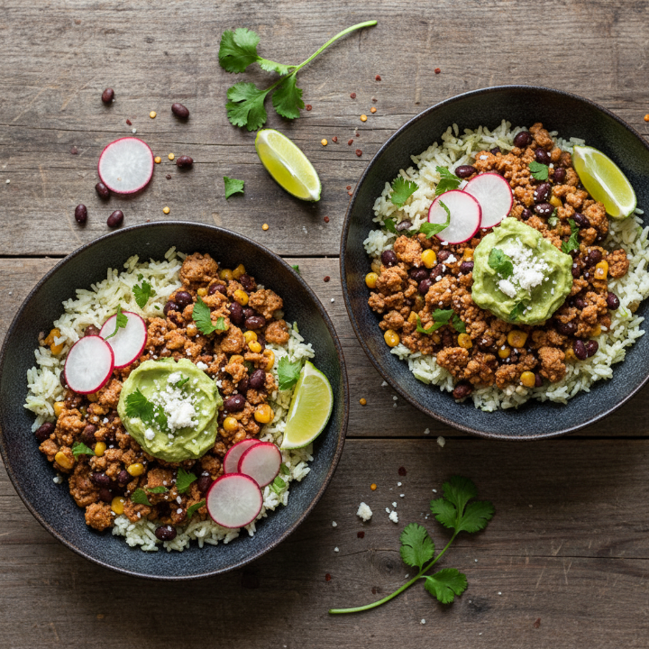 Ground Turkey and Black Bean Taco Bowls