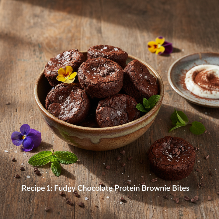 Fudgy Chocolate Protein Brownie Bites