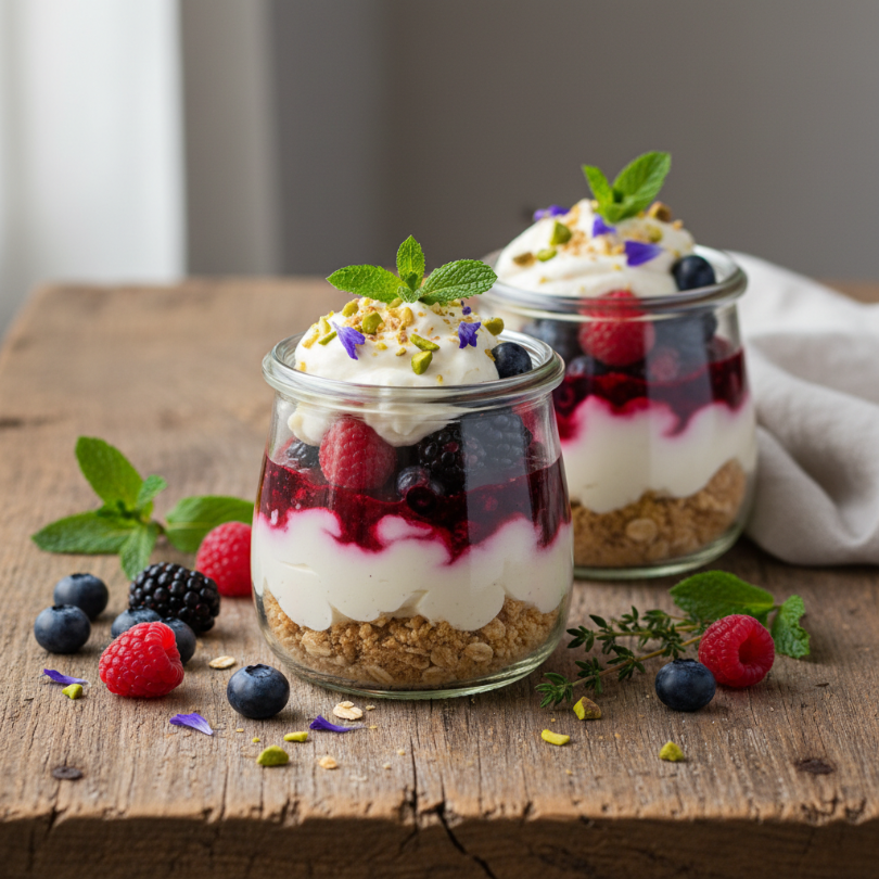 5-Minute Berry Protein Cheesecake Jars