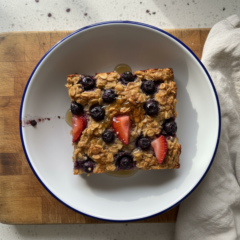 Lactation-Boosting Berry Oatmeal Bake