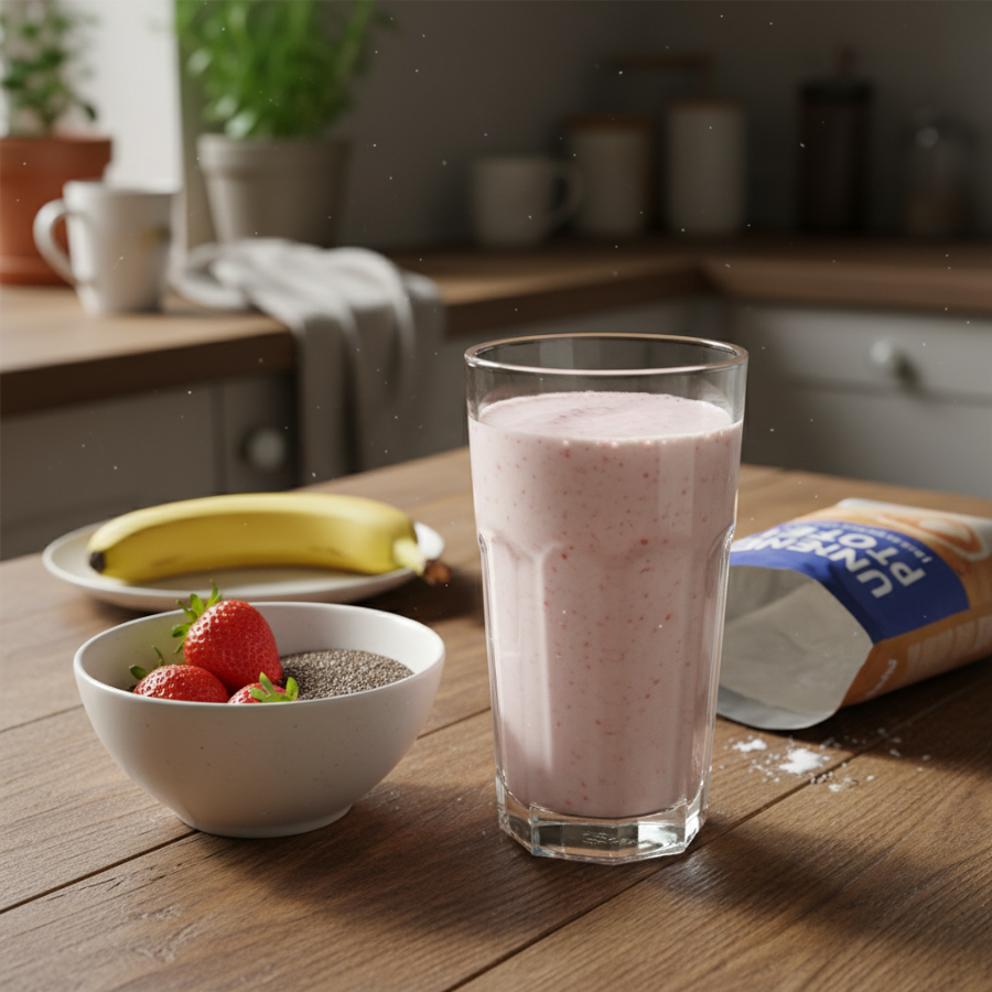 No-Added-Sugar Strawberry Protein Shake
