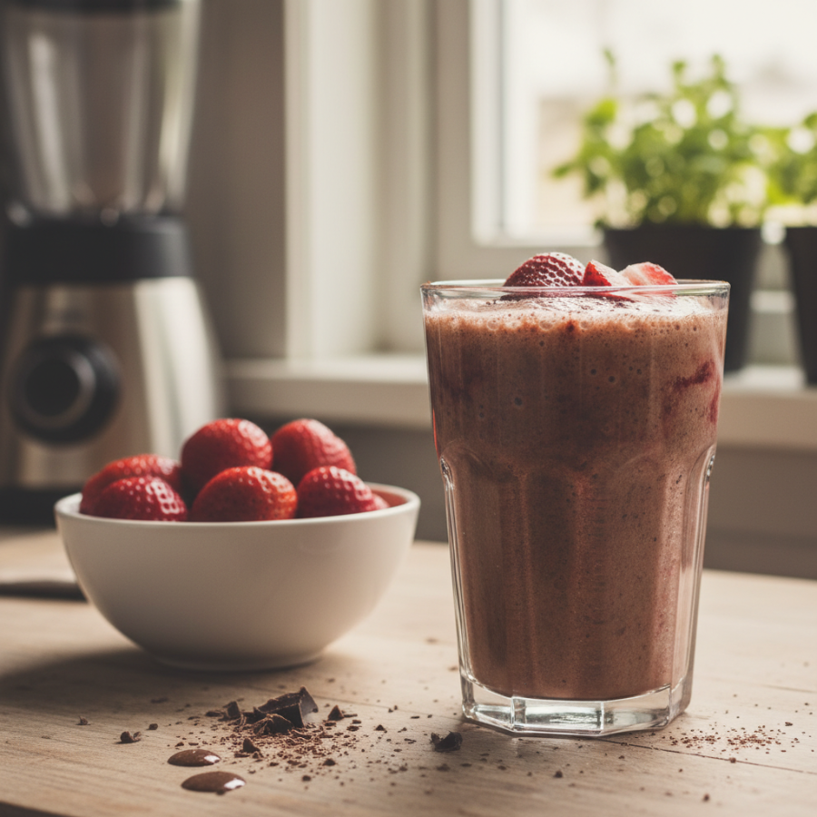 Chocolate-Strawberry Protein Shake