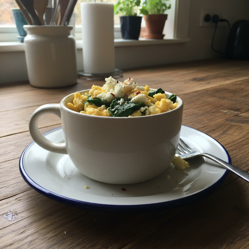 Spinach & Feta Mug Scrambled Eggs