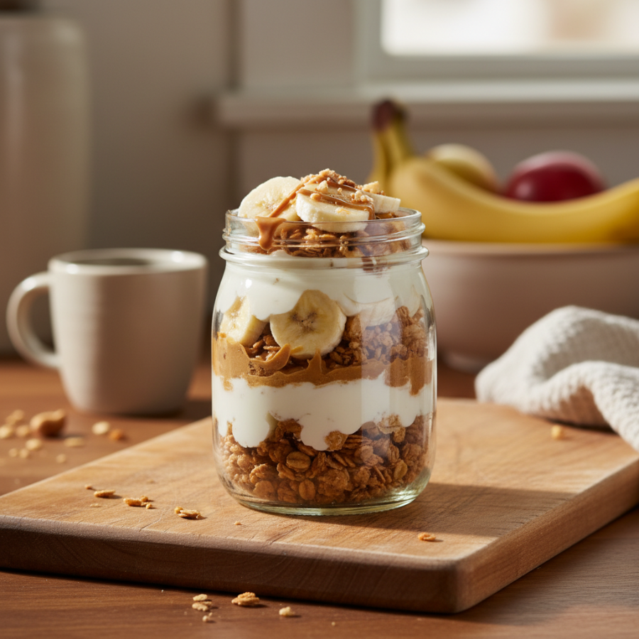 Banana–Peanut Butter Yogurt Parfait