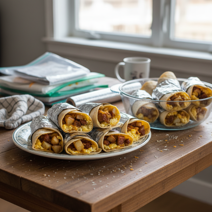 Breakfast Burritos For The Freezer