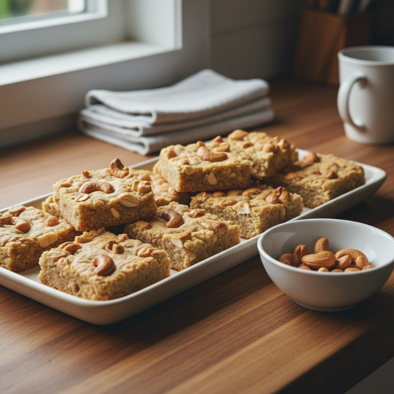 3-Ingredient Cashew Cookie Bars