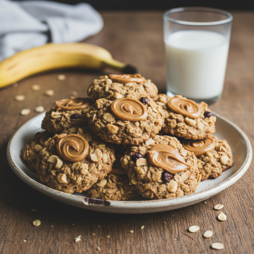Healthy Peanut Butter Oatmeal Breakfast Cookies