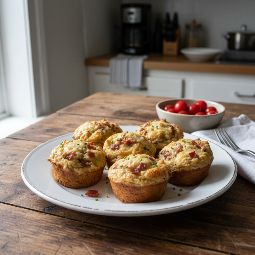 Easy Bacon and Gruyere Breakfast Muffins