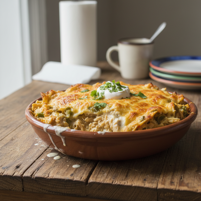 Creamy Chicken Enchilada Casserole