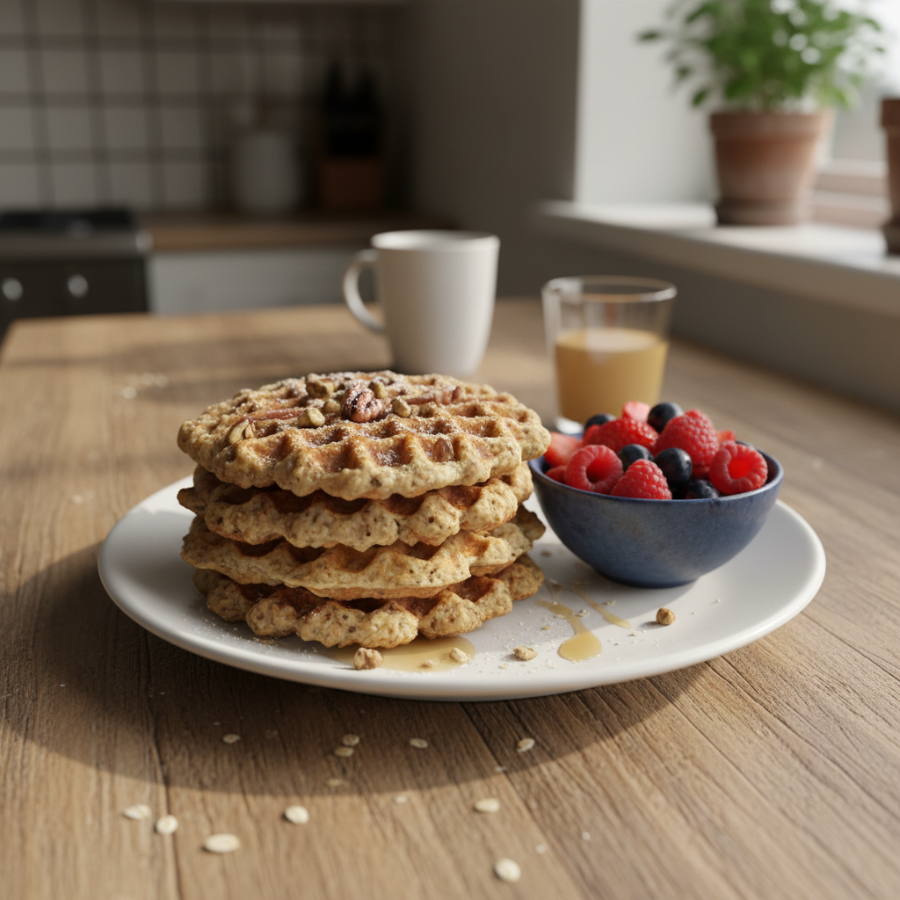 Oat and Nut Waffles