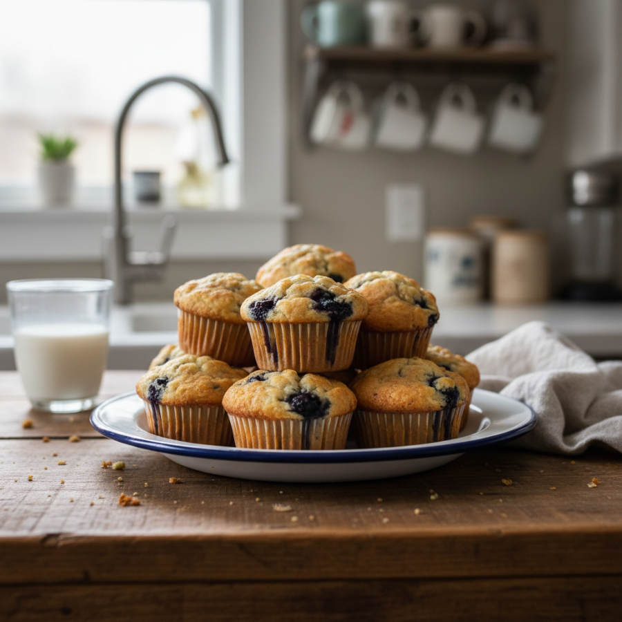 Cottage Cheese Blueberry Muffins
