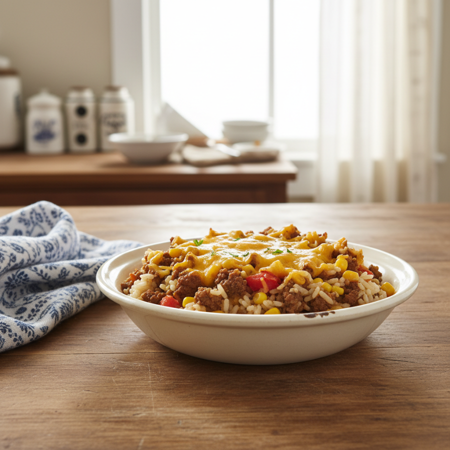 Ground Beef and Rice Casserole