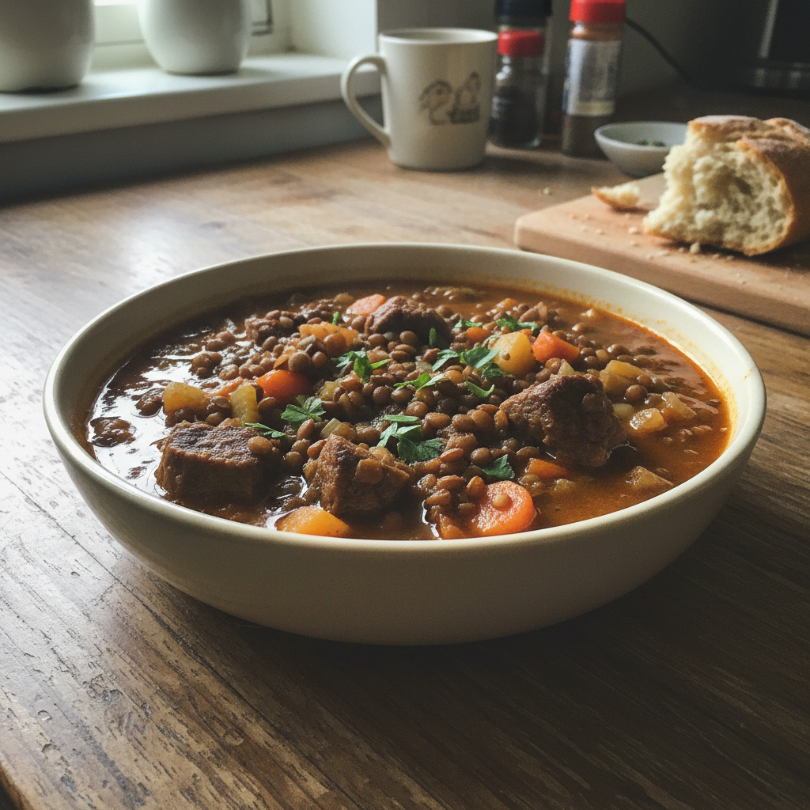 Slow Cooker Beef and Lentil Stew