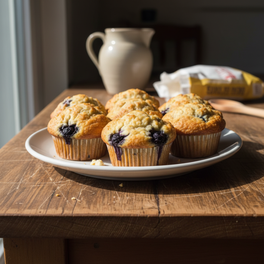 Cottage Cheese Blueberry Muffins