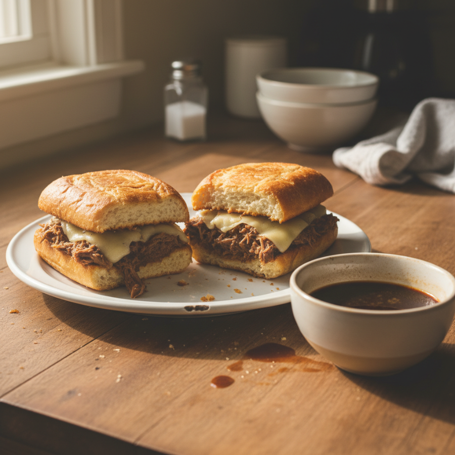 Slow Cooker French Dip Sandwiches