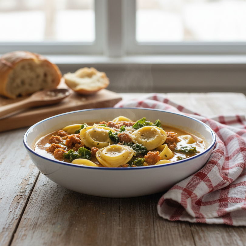 Slow Cooker Creamy Tortellini Soup