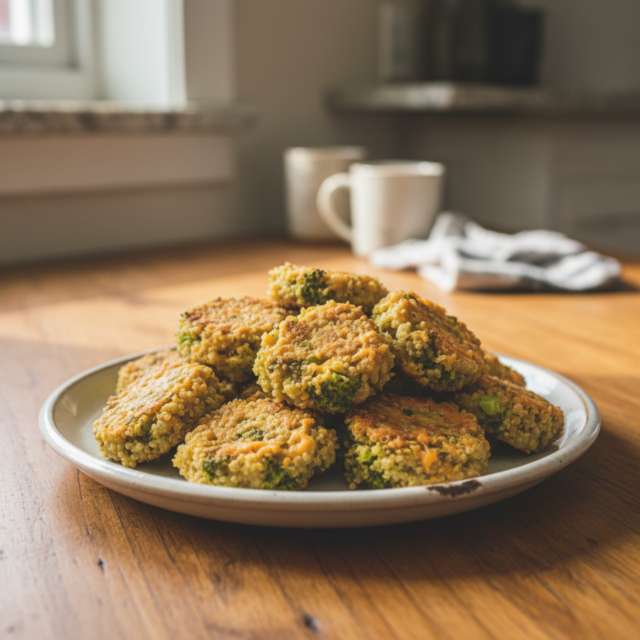 Broccoli Cheddar Quinoa Bites