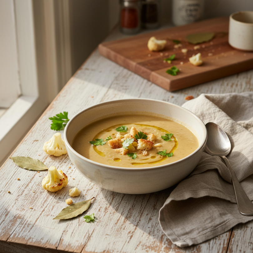 Creamy Roasted Cauliflower Soup