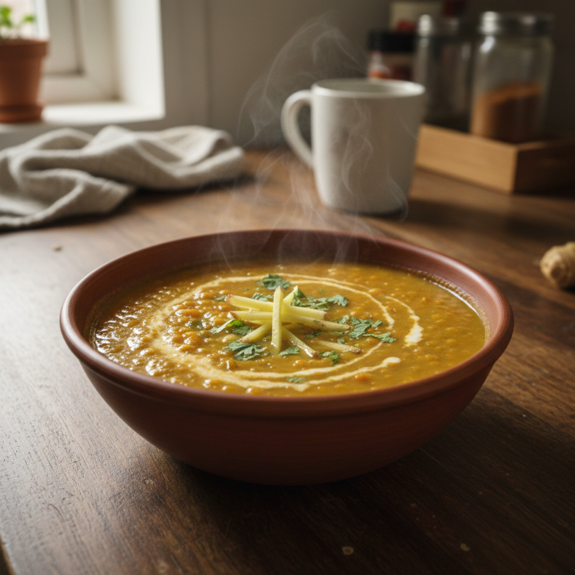 Golden Lentil Soup with Turmeric and Ginger