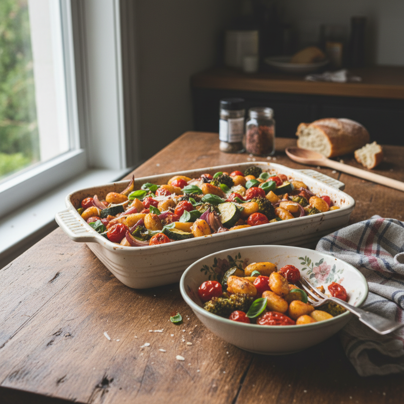 One Pan Baked Gnocchi and Veggies