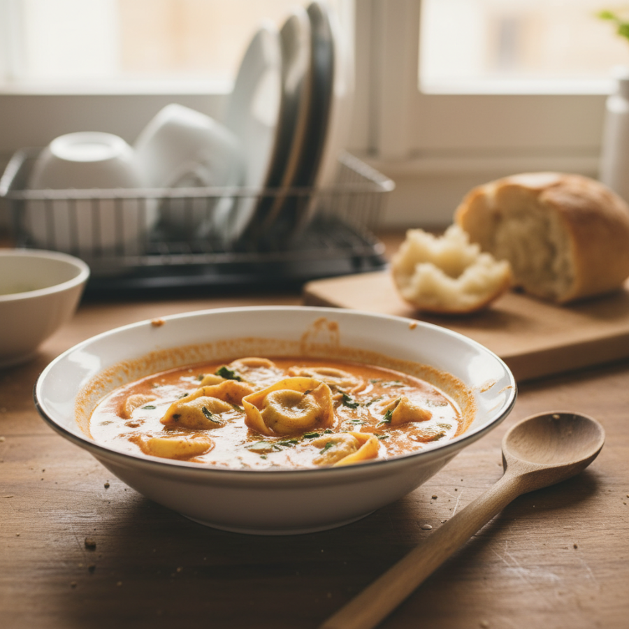 Creamy Tomato Basil Tortellini Soup