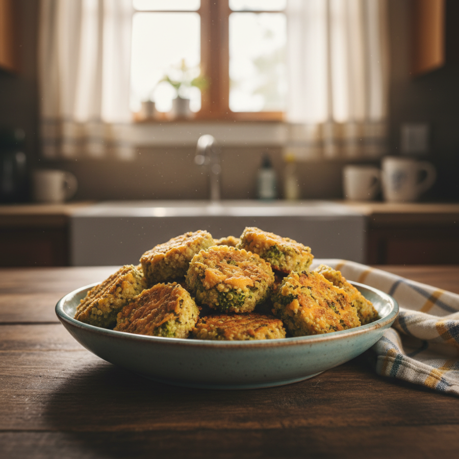 Broccoli Cheddar Quinoa Bites